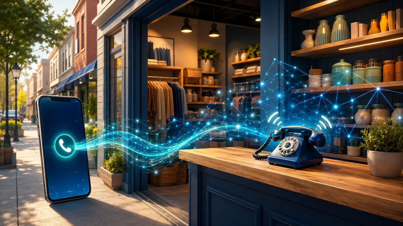 Llamada de inteligencia artificial conectando a un cliente con el inventario de un negocio local