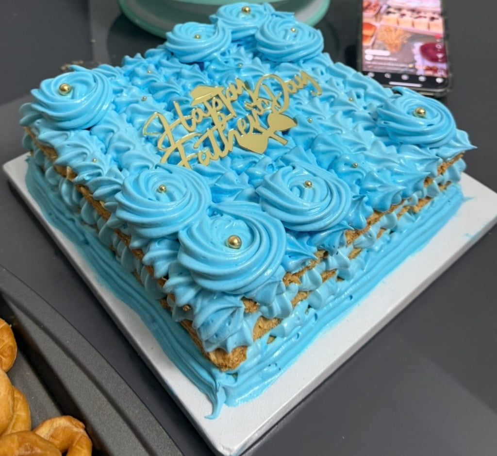Cakes azul y rosa para gender reveal de Will & Mill en Miami