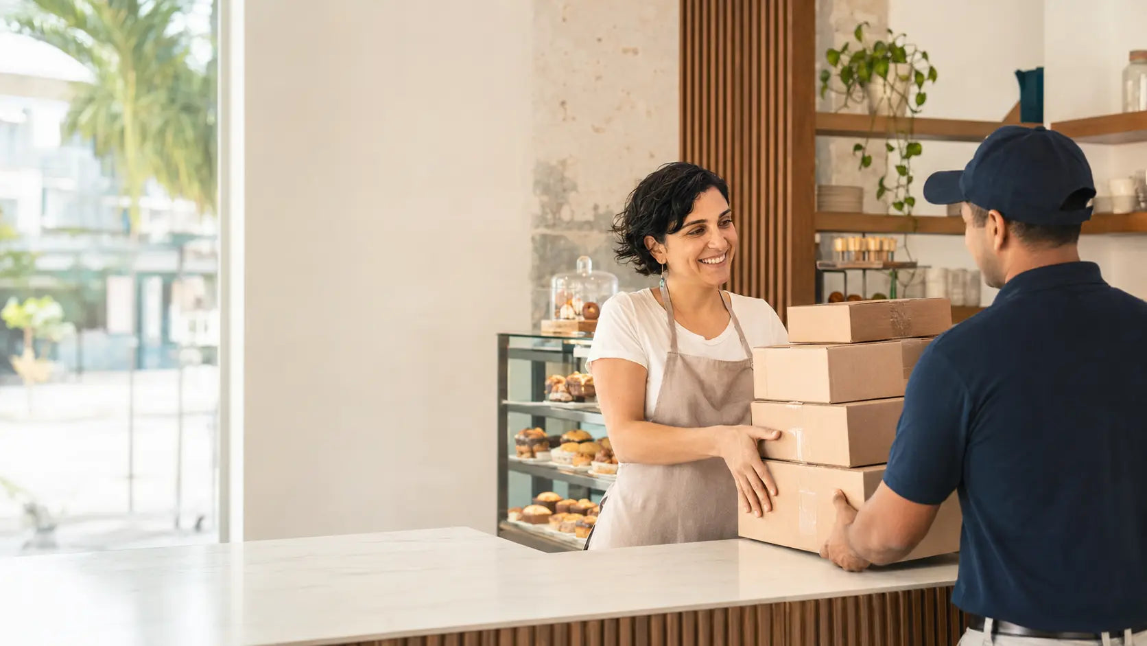 Negocio de Miami recibiendo un pedido mayorista de postres